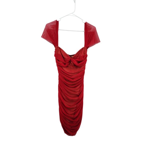 Norma Kamali Women's Fitted Mesh Off-Shoulder Walter Mini Dress - S - Picture 1 of 8